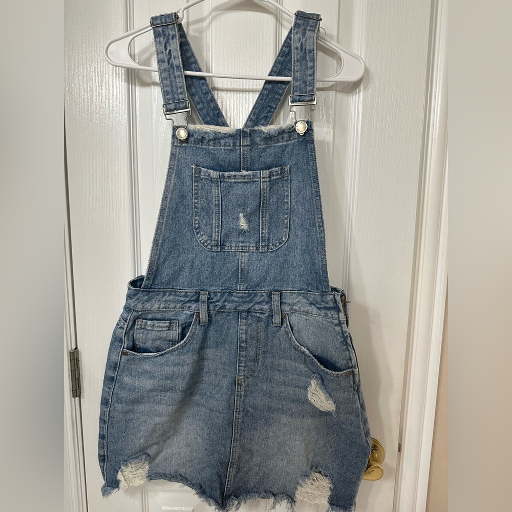 Denim overall dress